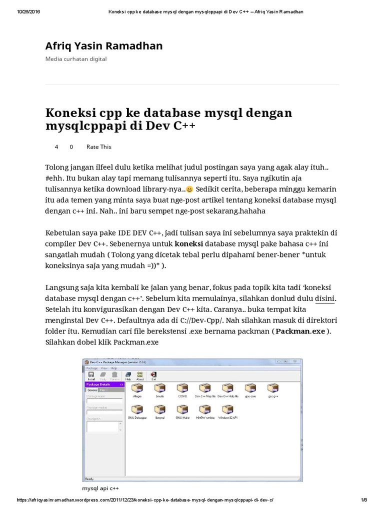 Koneksi C++ ke MySQL dengan mysqlcppapi | PDF | Metode & Bahan Ajar ...