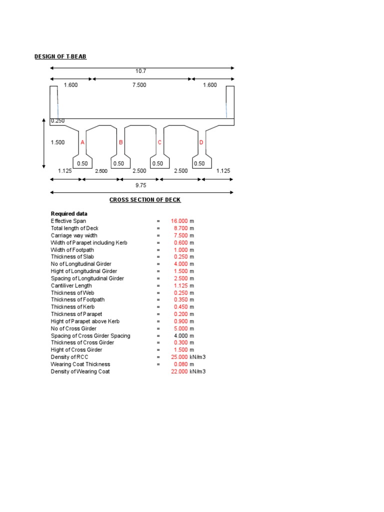 T-Beam Deck Design Specifications | PDF | Structural Load | Mechanical ...