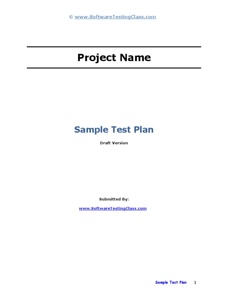 Sample Test Plan Template PDF | PDF | Software Release Life Cycle ...