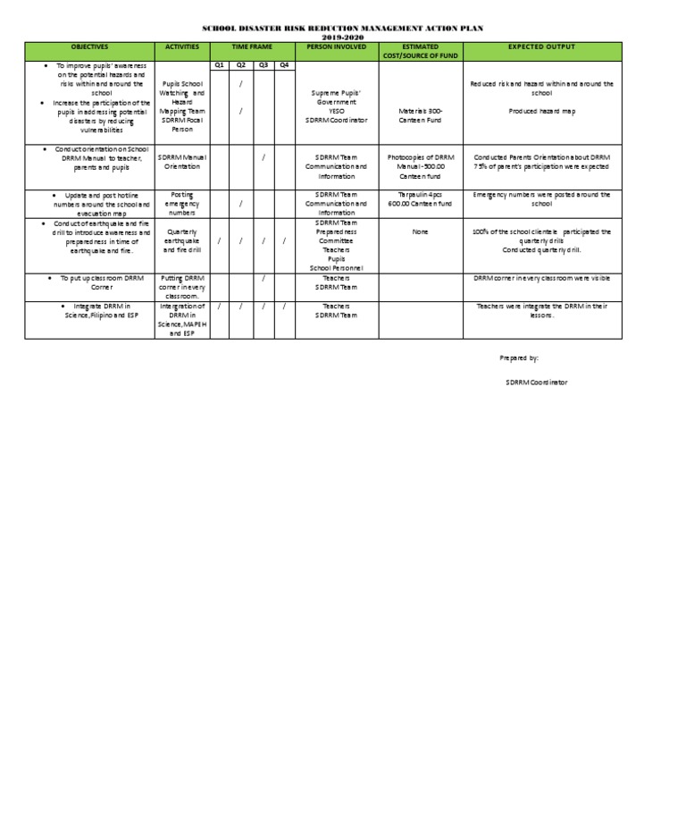 DRR Action Plan | PDF | Hazards | Public Safety