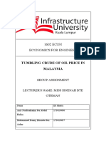 1602 ECON Economics For Engineer: Tumbling Crude of Oil Price in Malaysia