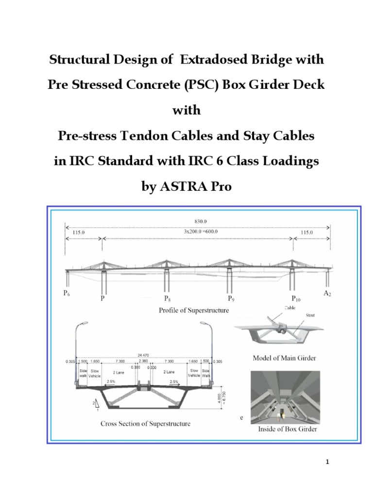 Extradosed Cable Stayed Bridge Design in IRC Prestressed Concrete