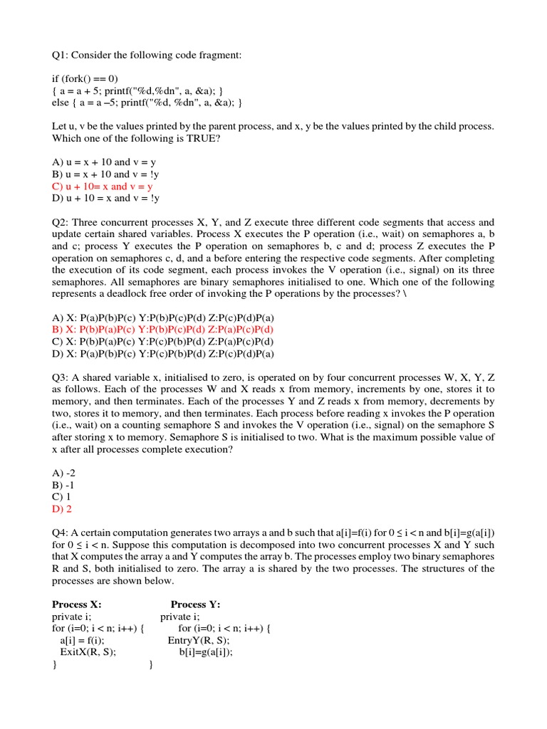 Os MCQ PDF Scheduling Thread