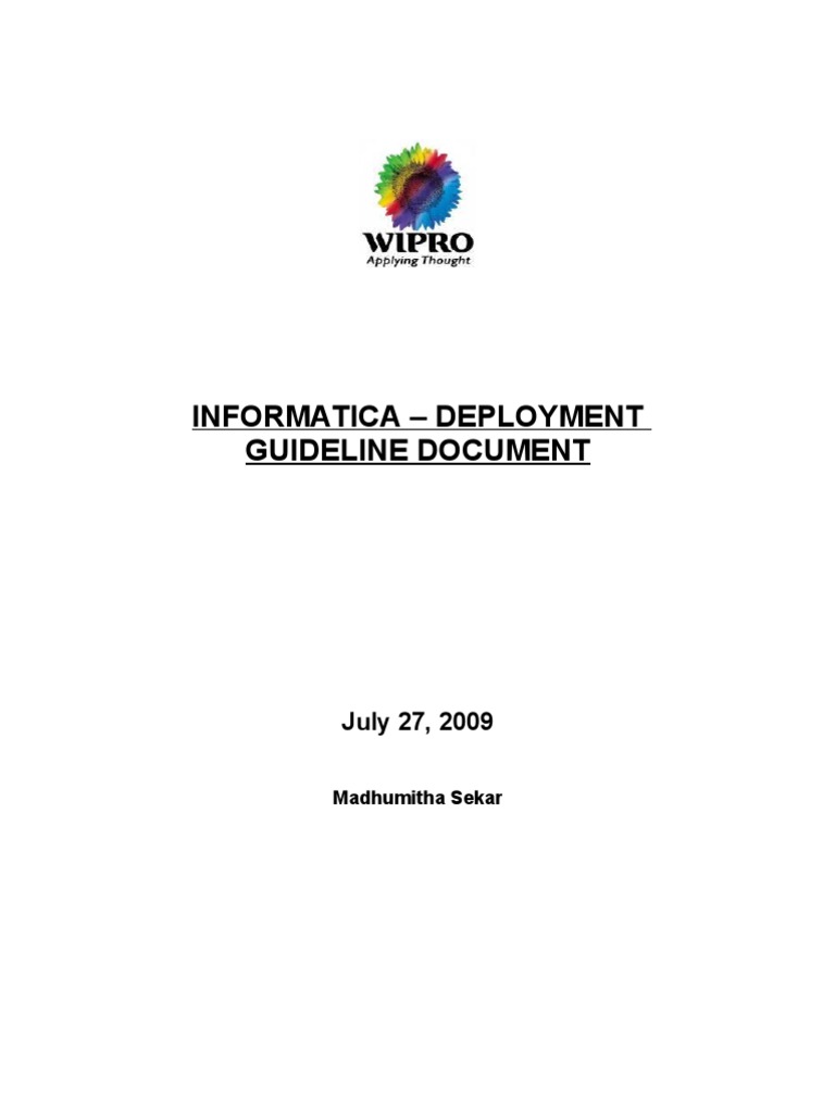 Informatica ETL Deployment Guidelines | PDF | Databases | Computer File