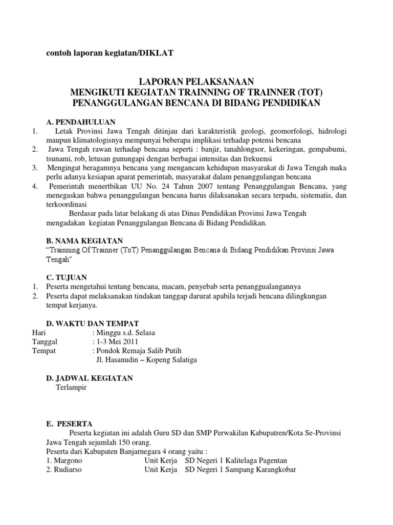 Contoh Laporan Kegiatan Docx