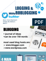 Blogging & Microblogging: Basco, Vianca Stephanie P. Ochigue, Ma. Edelisa A. BSA 2-1