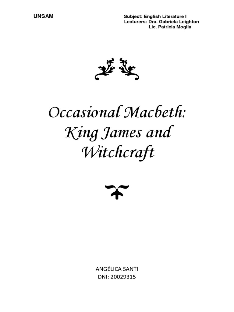 King James's Influence on Macbeth | PDF | Macbeth | Witchcraft