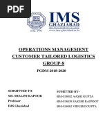 Operations Management Customer Tailored Logistics Group-8: PGDM 2018-2020