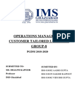 Operations Management Customer Tailored Logistics Group-8: PGDM 2018-2020