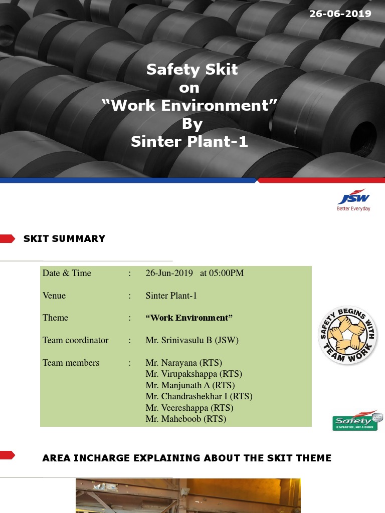 Safety Skit on Work Environment | PDF | Science & Mathematics