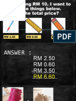 Calculate shopping totals and solve word problems with money amounts