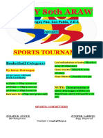 Inter-Barangay Basketball Tournament Entry Deadline March 6