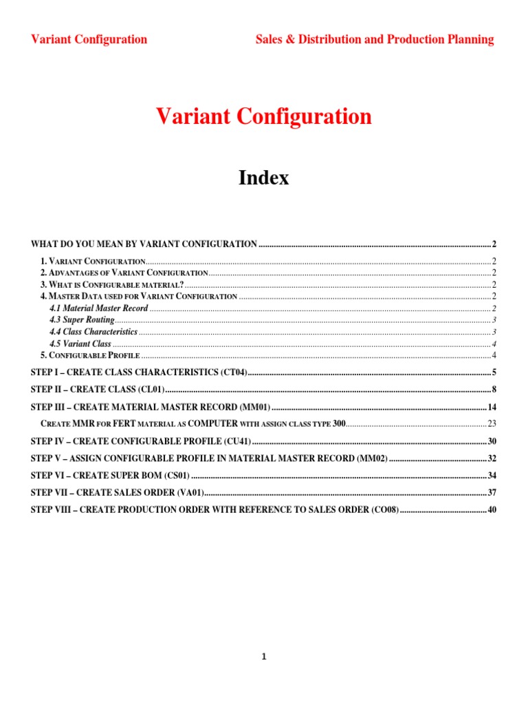 Variant Configuration | PDF | Business | Information Technology Management