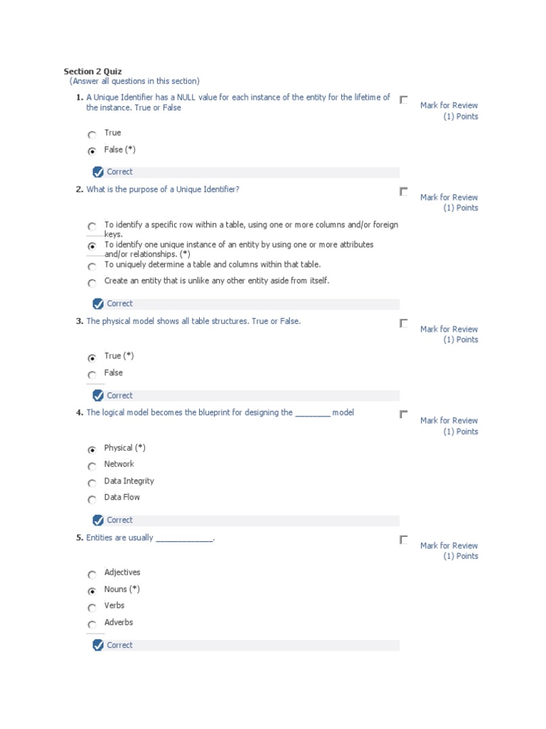 Quiz 2 | PDF | Relational Database | Table (Database)