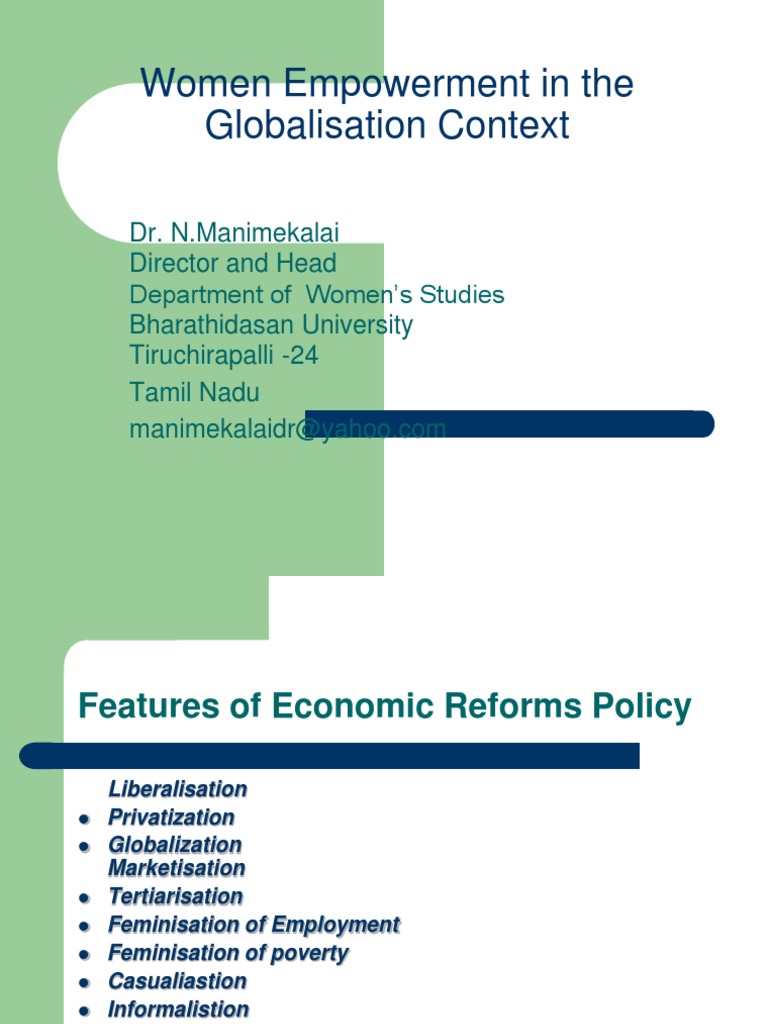 Women Empowerment in Globalization | PDF | Employment | Empowerment