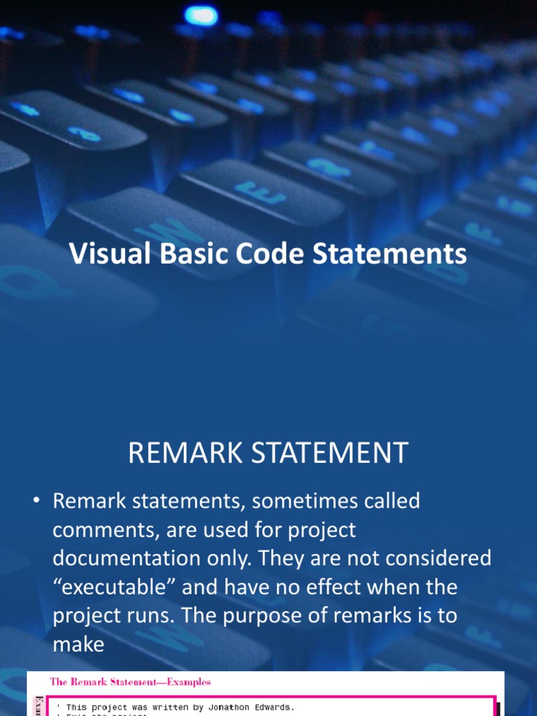 Visual Basic Code Statements | PDF