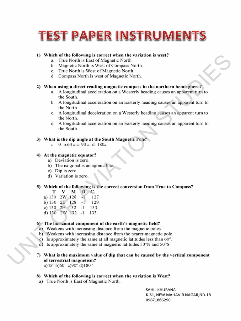Test Paper Instruments