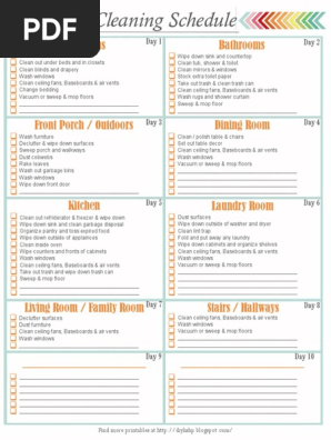 cleaning schedule