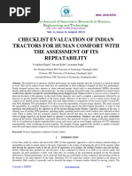 Checklist Evaluation of Indian Tractors For Human Comfort With The Assessment of Its Repeatability