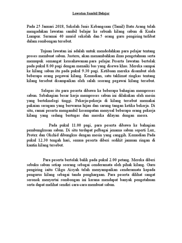 Lawatan Sambil Belajar  PDF