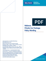 Reliance Private Car Package Policy Wording