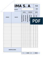 Formato de Verificación, Mantenimiento y Calibración de Los Eqipos de Medición