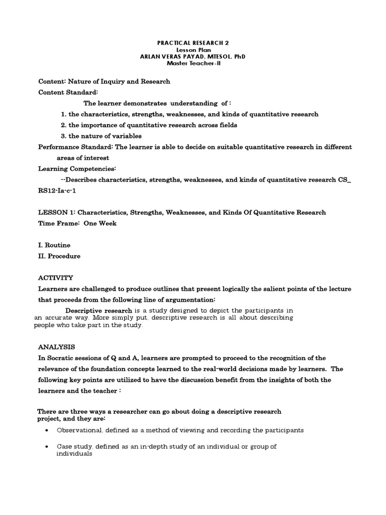 Understanding Quantitative Research Basics | PDF | Experiment ...