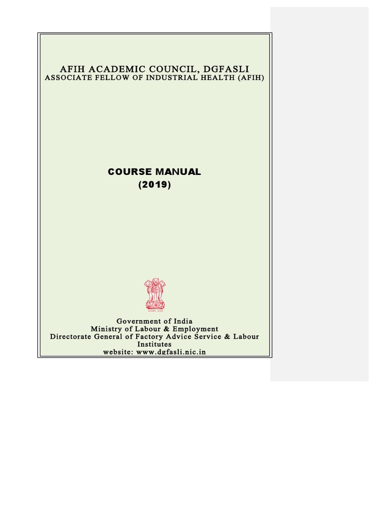 Afih Course Material 2019 Final PDF Occupational Safety And Health