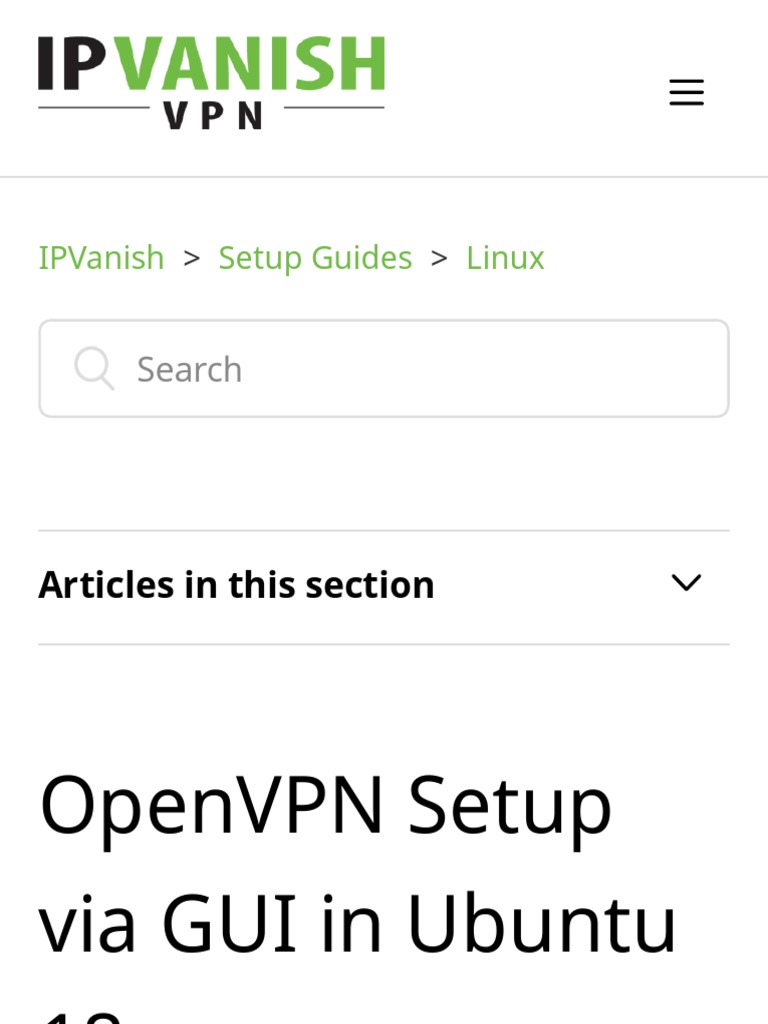 Openvpn Setup Via Gui In Ubuntu 18 Ipvanish Pdf Graphical User