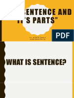 The Sentence and It's Parts