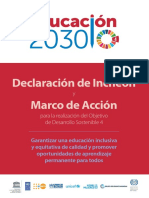 Educación 2030. Declaración de Incheon. Marco de acción