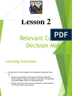 Lesson 2: Relevant Costs For Decision Making