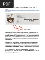 What is dependency management in Laravel ?