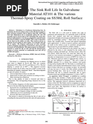 Improving The Sink Roll Life In Galvalume Using Material At101 The Various Thermal Spray Coating On Ss3l6l Roll Surface Pdf Alloy Metals