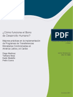 Cómo Funciona El Bono de Desarrollo Humano Mejores Prácticas en La Implementación de Programas de Transferencias Monetarias Condicionadas en América Latina y El Caribe