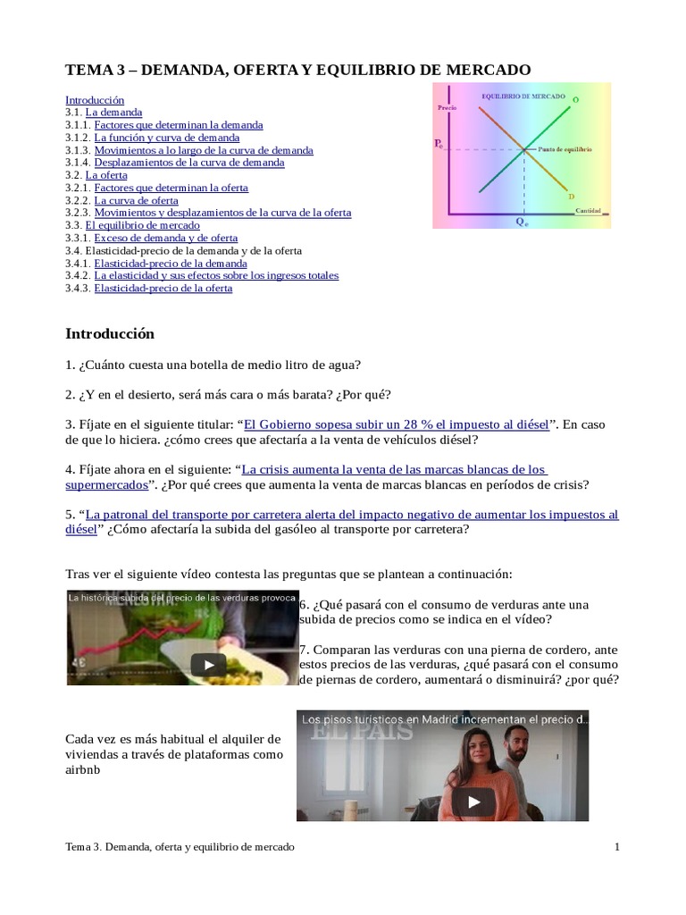 Factores que Afectan la Demanda | PDF | Oferta y demanda | Oferta ...