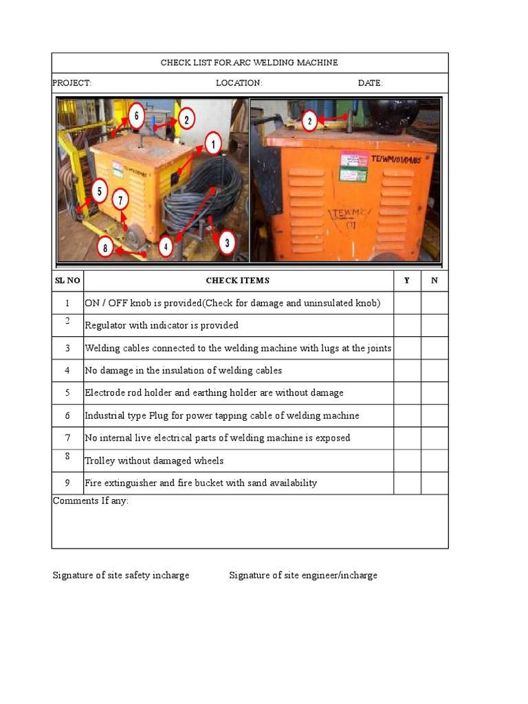 Arc Welding Checklist PDF