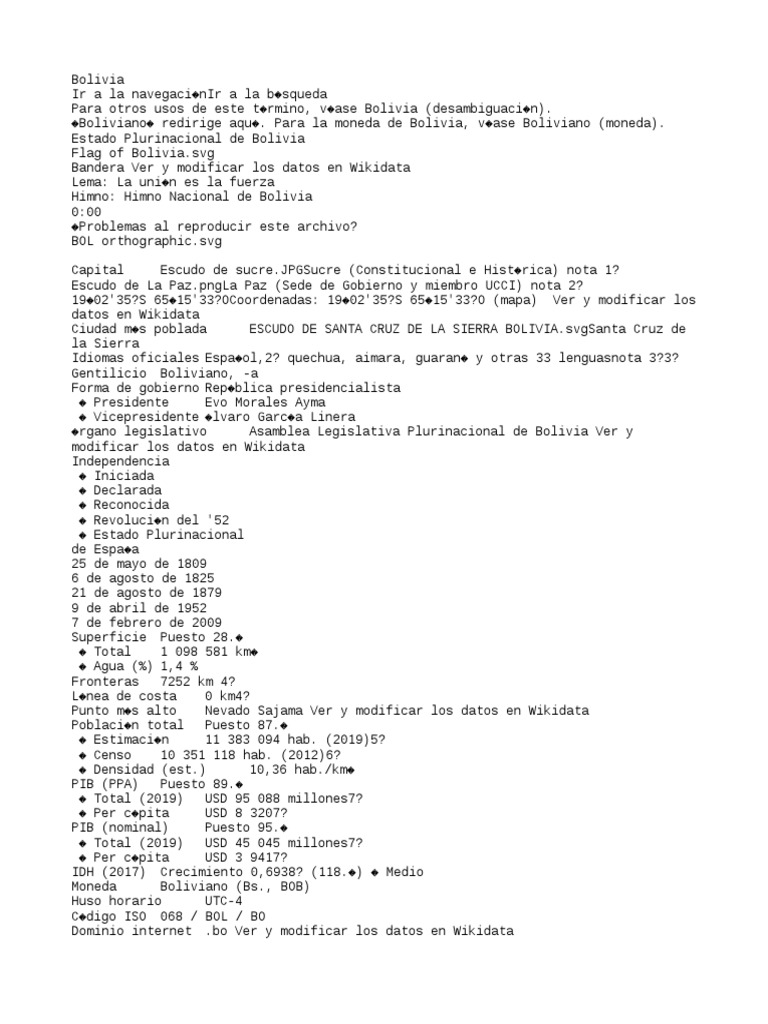 Historia de Bolivia Wiki PDF Bolivia Gobierno