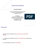 Polynomial Identities: Christian Kassel