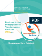 Transformación Curricular Academico MEP Costa Rica (2015 Vigente Aún Al 2019)