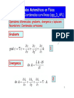 Métodos Matemáticos en Física: Coordenadas curvilíneas y operadores diferenciales