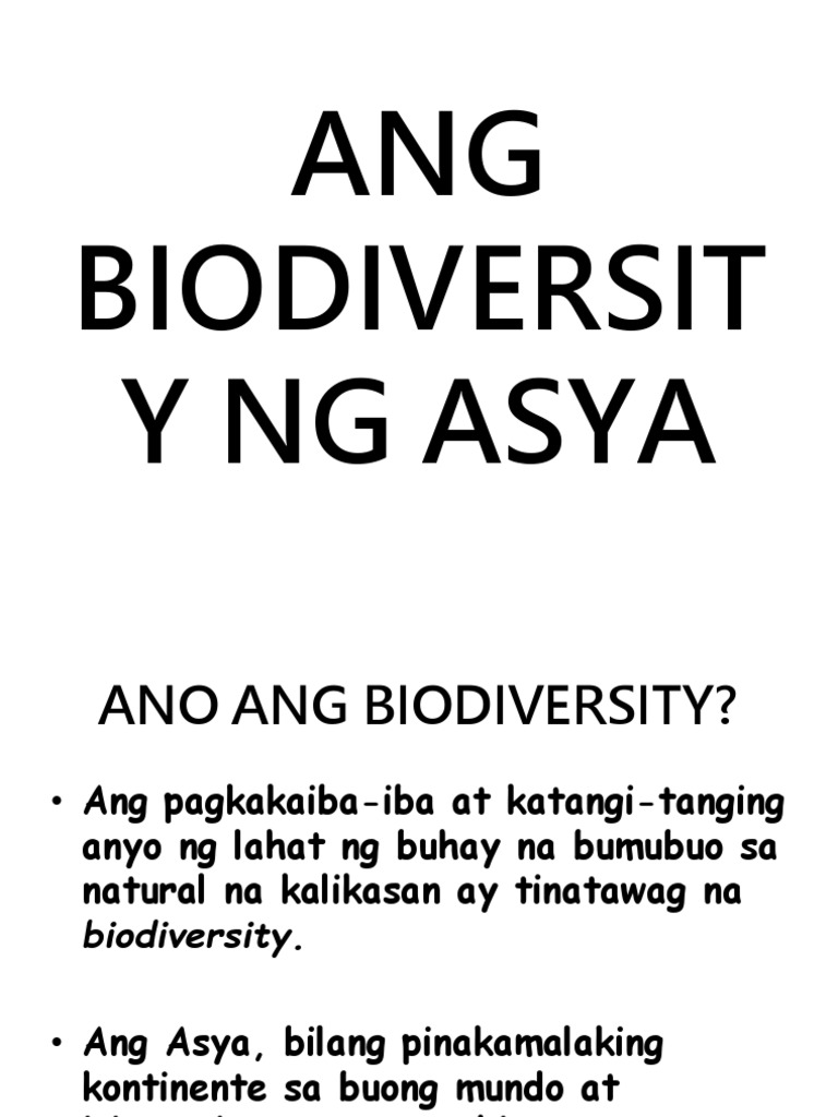 Ang Biodiversity Ng Asya