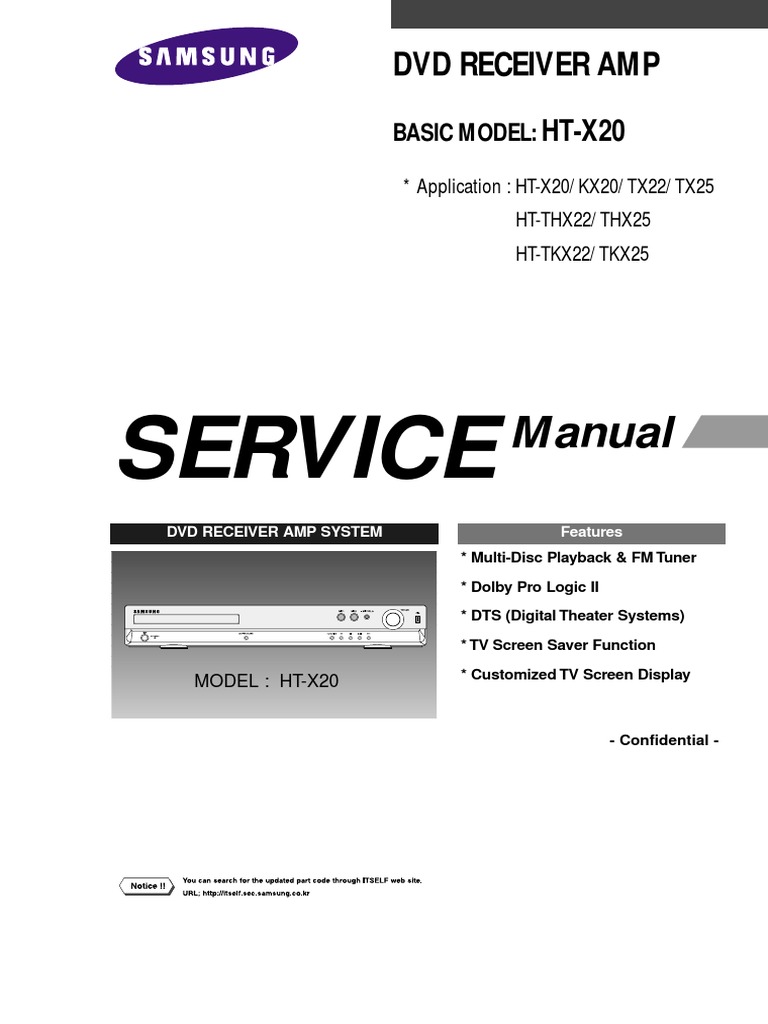 Samsung ht-x20 kx20 tx22 tx25 thx22 thx25 tkx22 tkx25 PDF | PDF ...