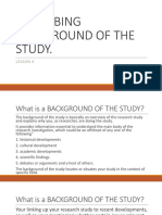 Describing Background of The Study.: Lesson 4