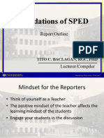 SPED Report Outline and Guidelines