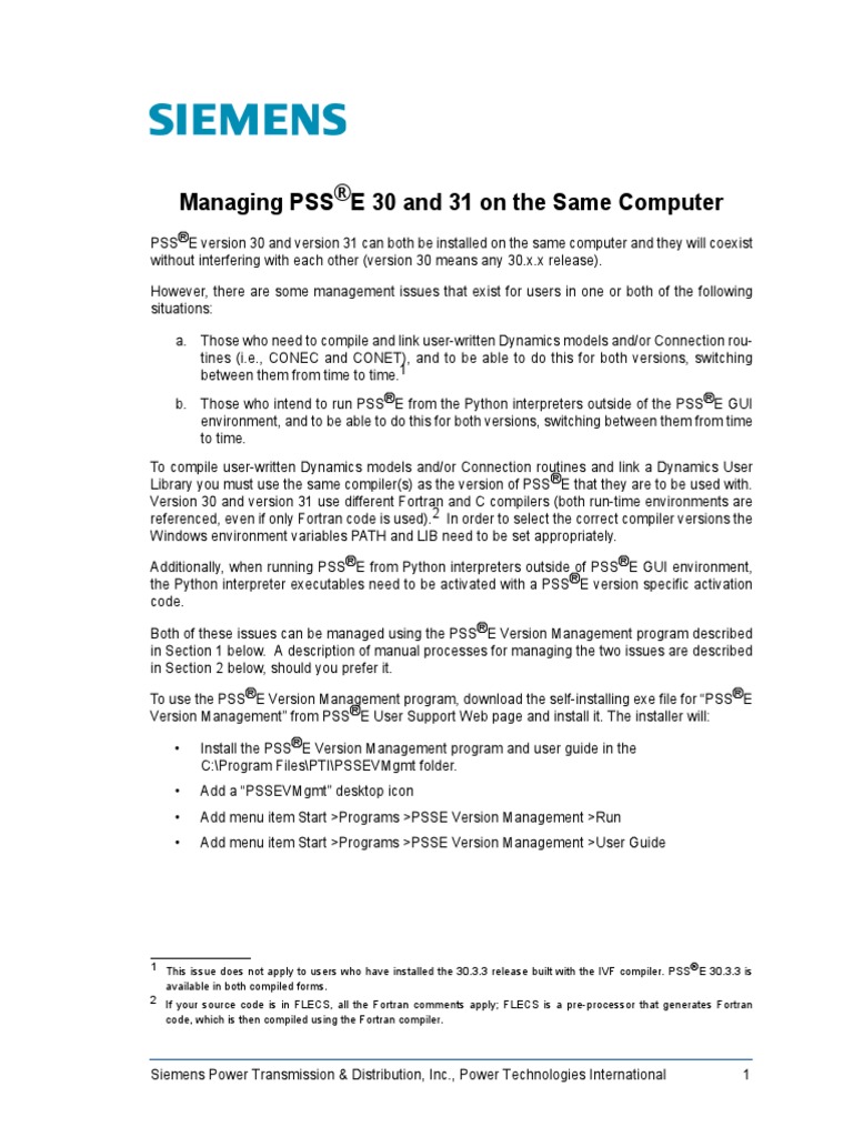 Managing PSSE 30 and 31 | PDF | Library (Computing) | Microsoft Visual ...