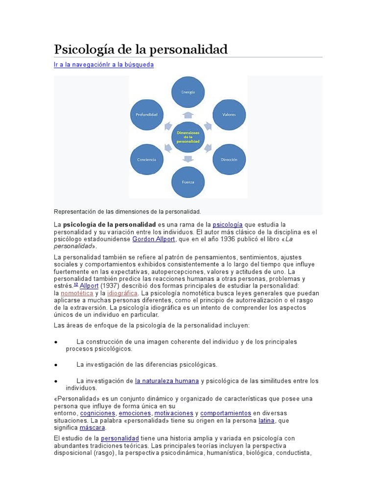 Personalidad | PDF | Psicología de la personalidad | Comportamiento