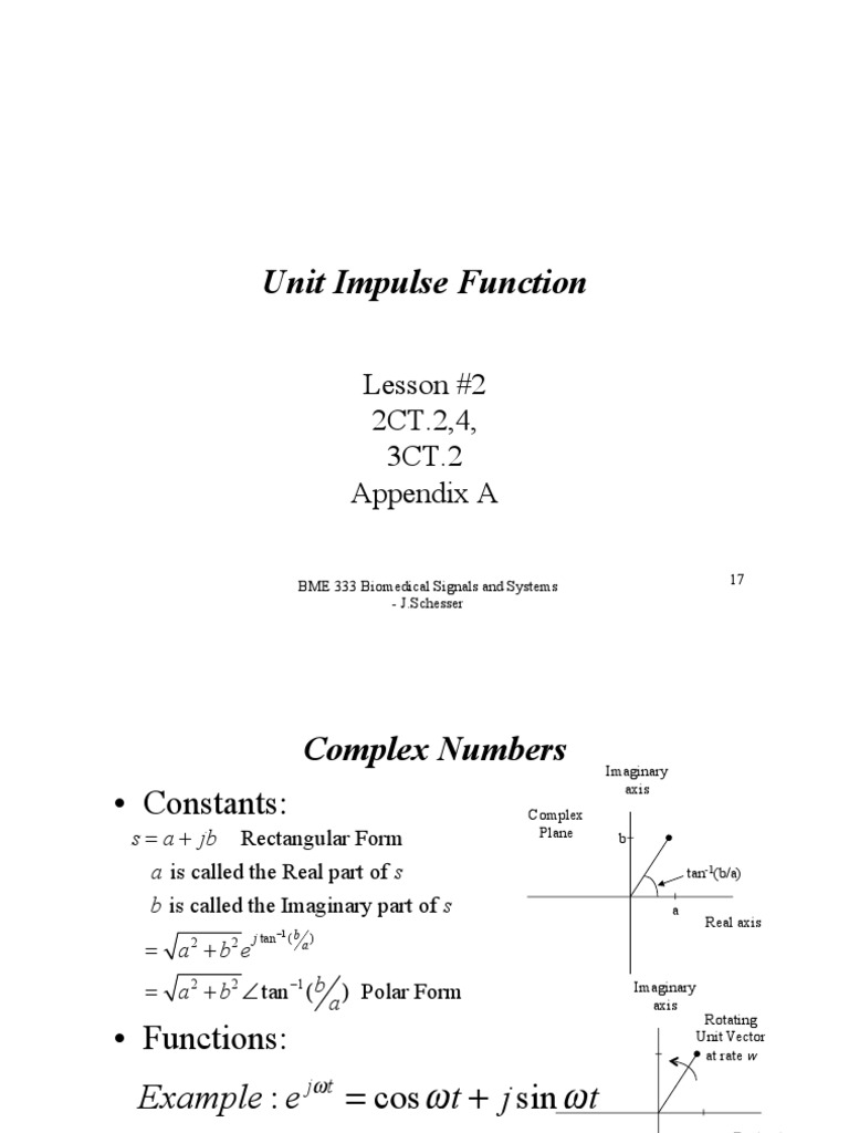 Unit Impulse Function: Lesson #2 2CT.2,4, 3CT.2 Appendix A | PDF | Sine ...