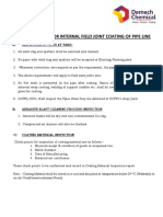 Job Procedure For Pipe Line Field Joint Coating-Iocl