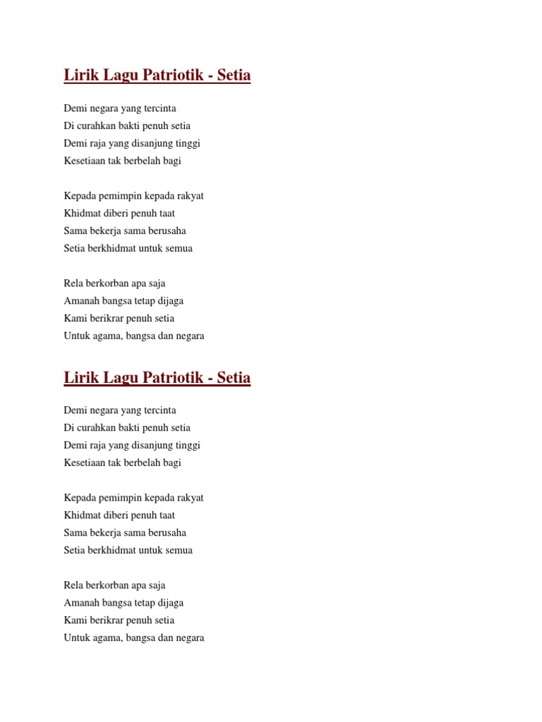 Penyanyi Lagu Patriotik Setia